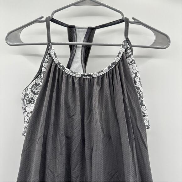 Lululemon No Limits Tank Top in Soot Light / Twiggy Printed Nimbus Sz S - Picture 2 of 7
